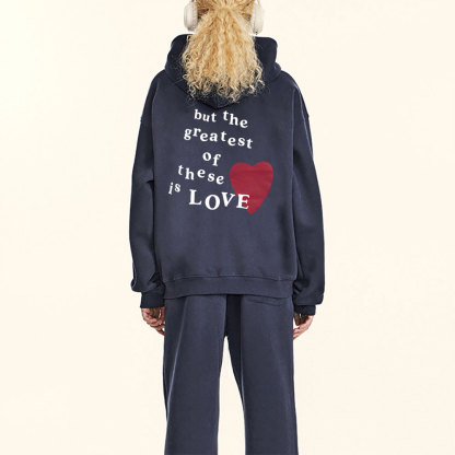But The Greatest Of These Is Love Christian Fleece Hoodie Set