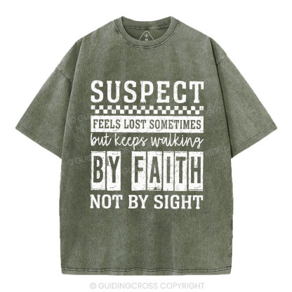 By Faith Not By Sight Christian Washed T-Shirt