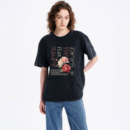 By Grace You Chiristian Washed T-Shirt