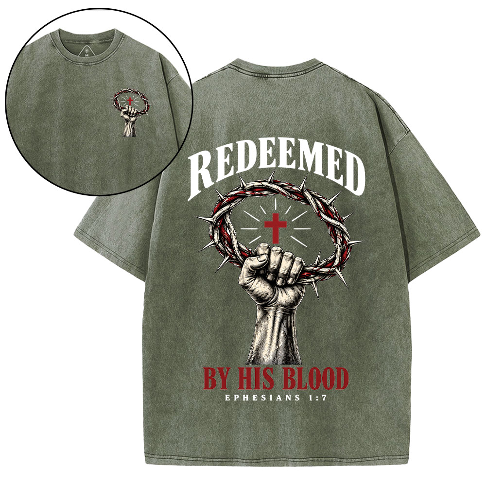 By His Blood Christian Washed T-Shirt