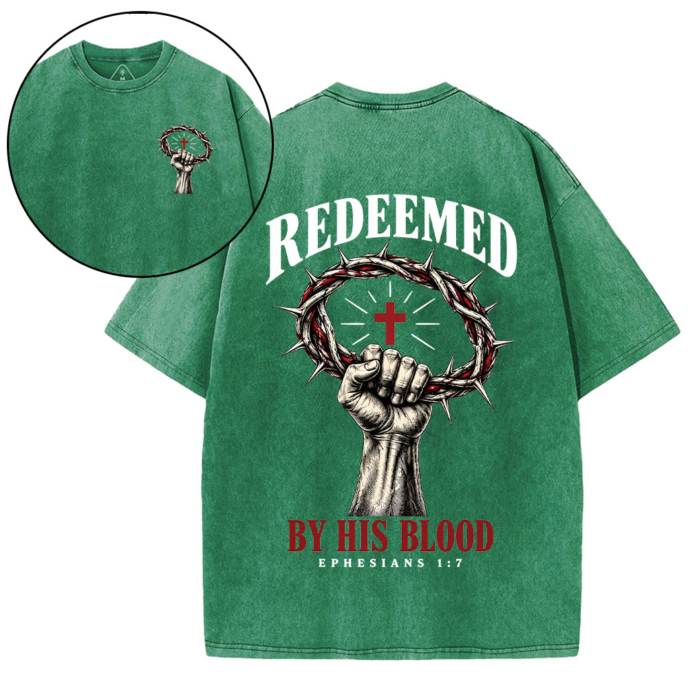 By His Blood Christian Washed T-Shirt