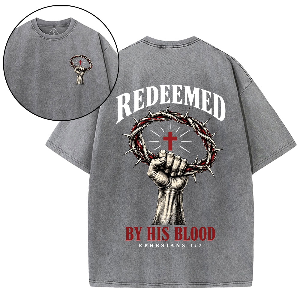 By His Blood Christian Washed T-Shirt