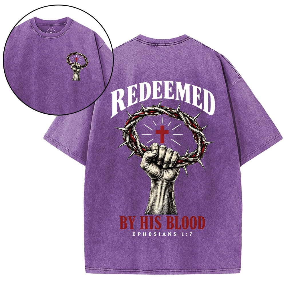 By His Blood Christian Washed T-Shirt