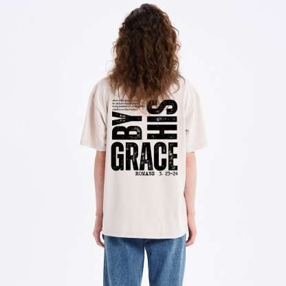 By His Grace Christian Washed T-Shirt