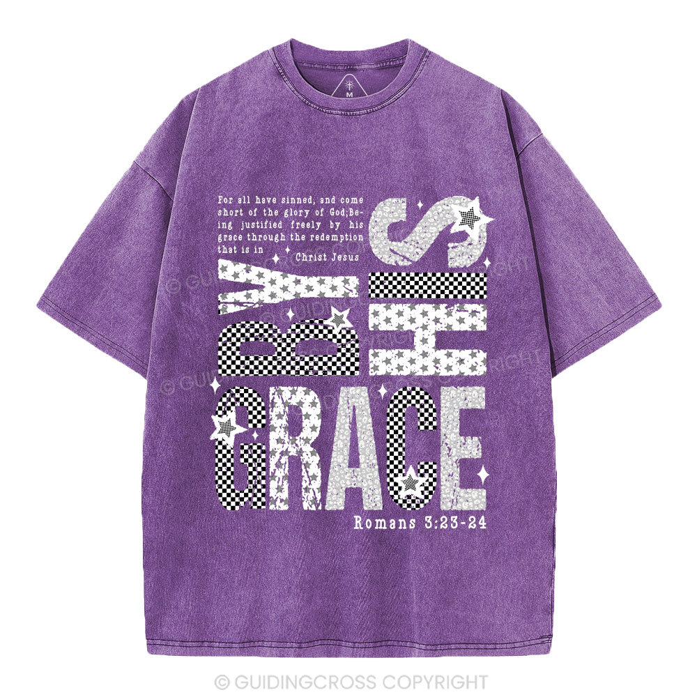 By His Grace Christian Washed T-Shirt