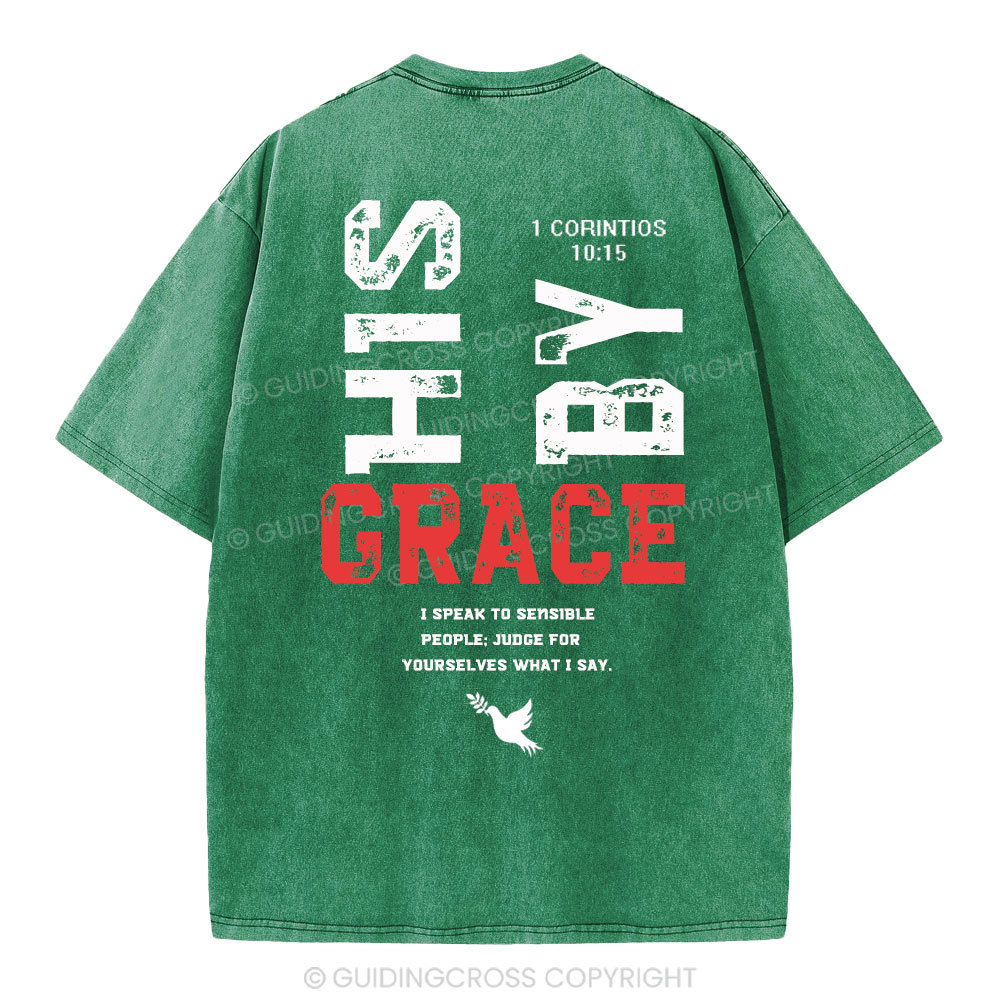 By His Grace Christian Washed T-Shirt
