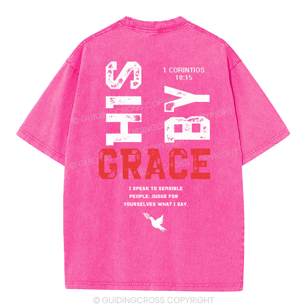 By His Grace Christian Washed T-Shirt