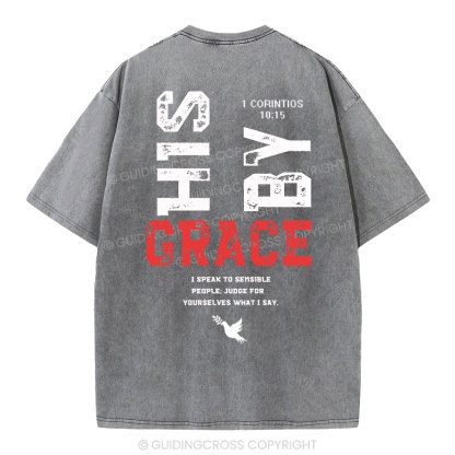 By His Grace Christian Washed T-Shirt