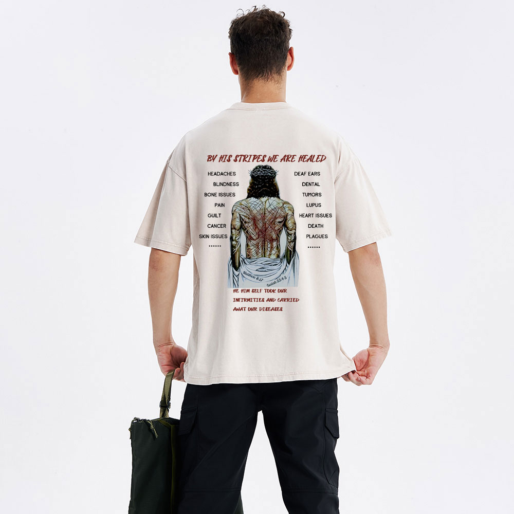 By His Spirits We Are Healed Christian Washed T-Shirt
