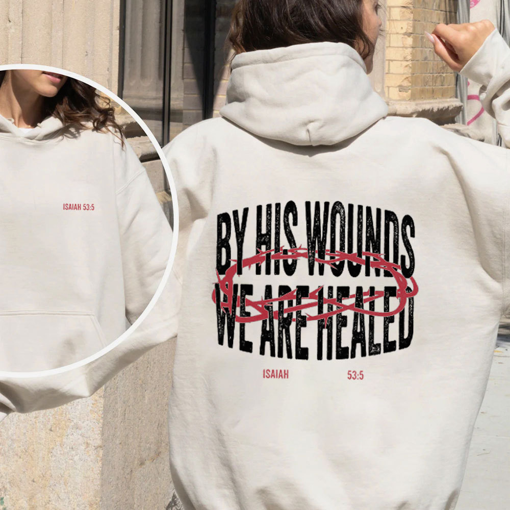 By His Wonds We Are Healed Christian Fleece Hoodie Set