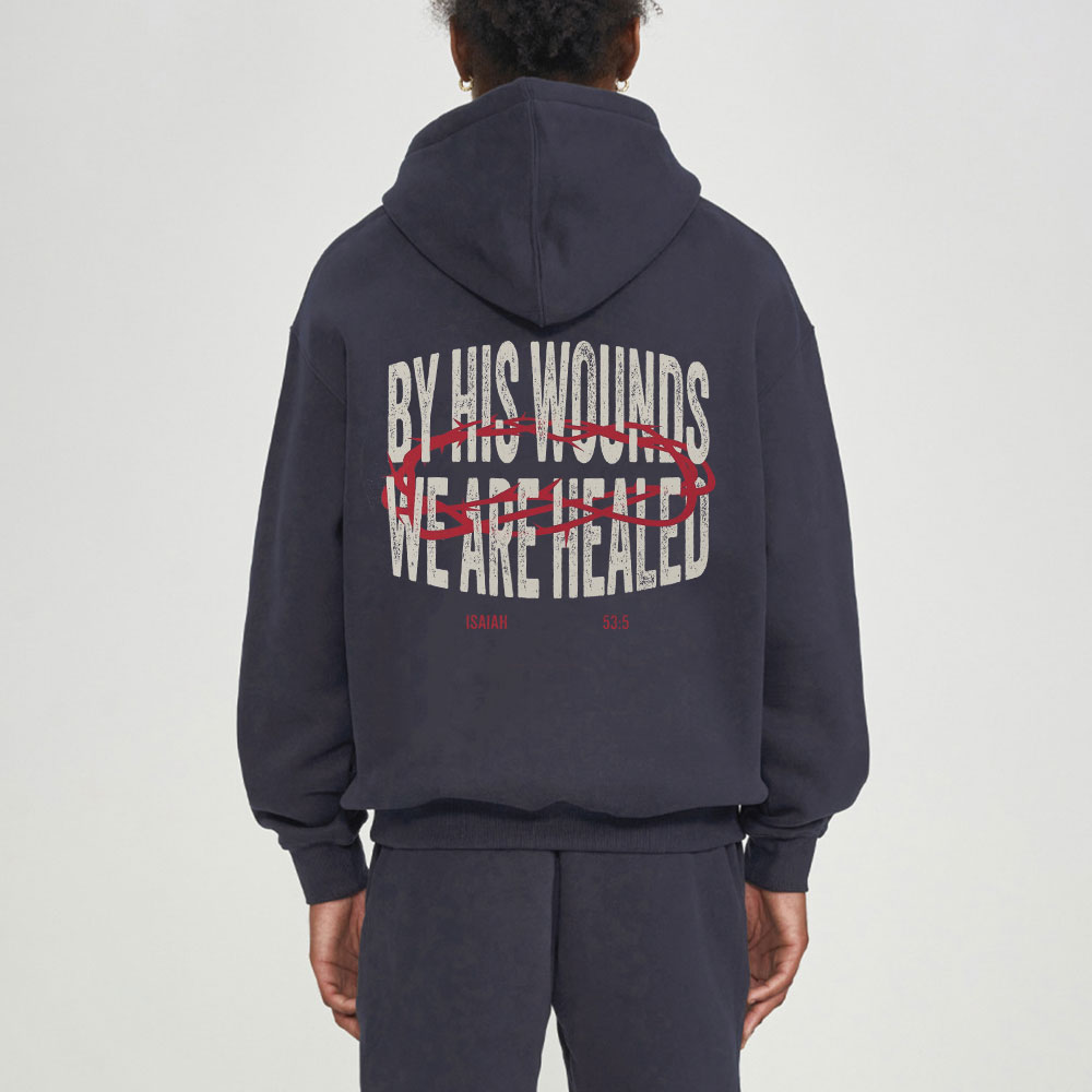 By His Wonds We Are Healed Christian Fleece Hoodie Set