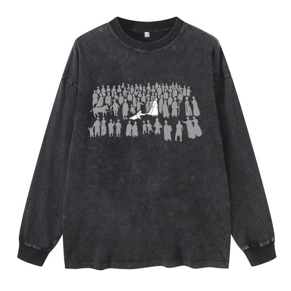 By His Wounds Chirstian Washed Long Sleeve T-Shirt