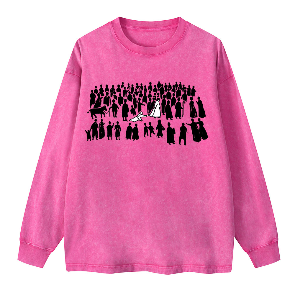 By His Wounds Chirstian Washed Long Sleeve T-Shirt