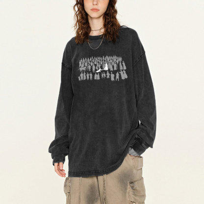 By His Wounds Chirstian Washed Long Sleeve T-Shirt