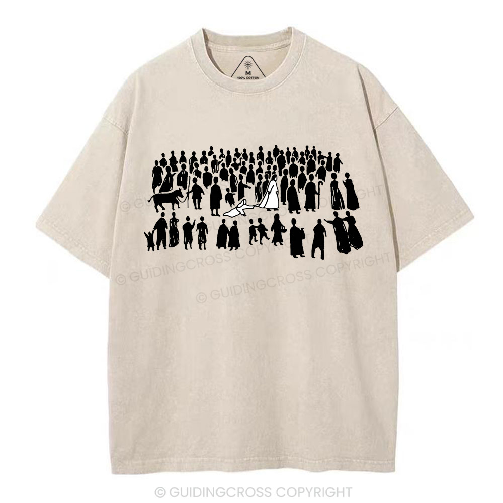 By His Wounds Chirstian Washed T-Shirt