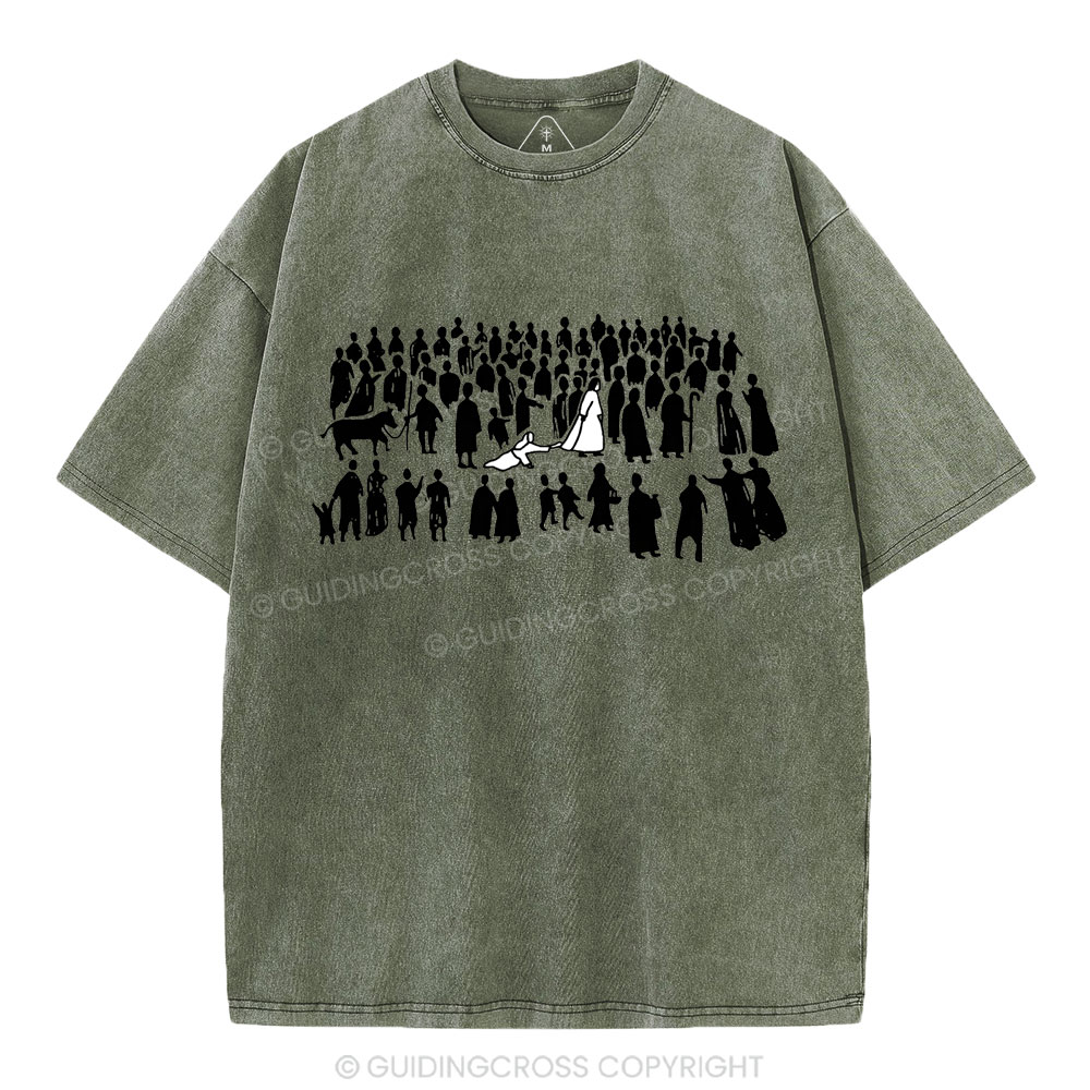 By His Wounds Chirstian Washed T-Shirt