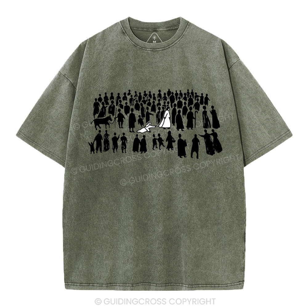 By His Wounds Chirstian Washed T-Shirt