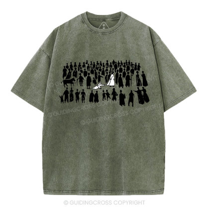 By His Wounds Chirstian Washed T-Shirt