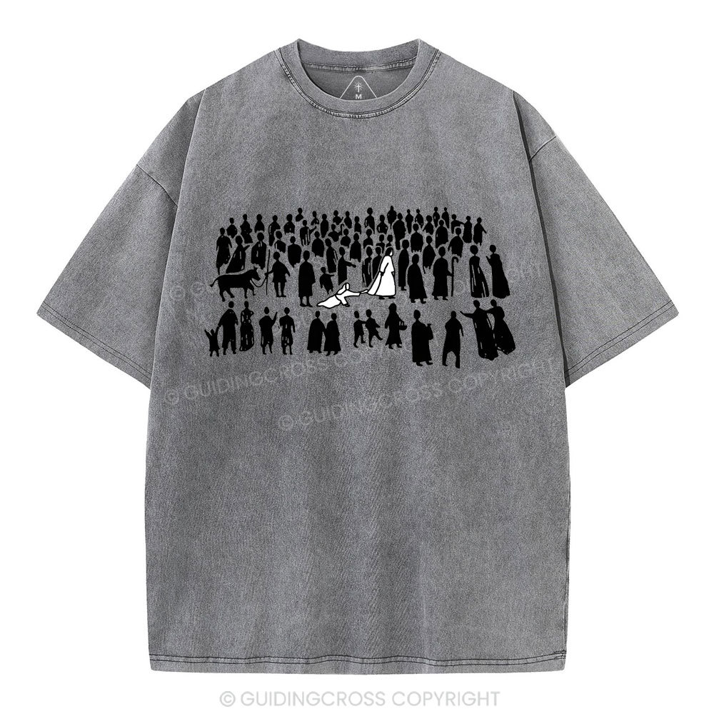 By His Wounds Chirstian Washed T-Shirt