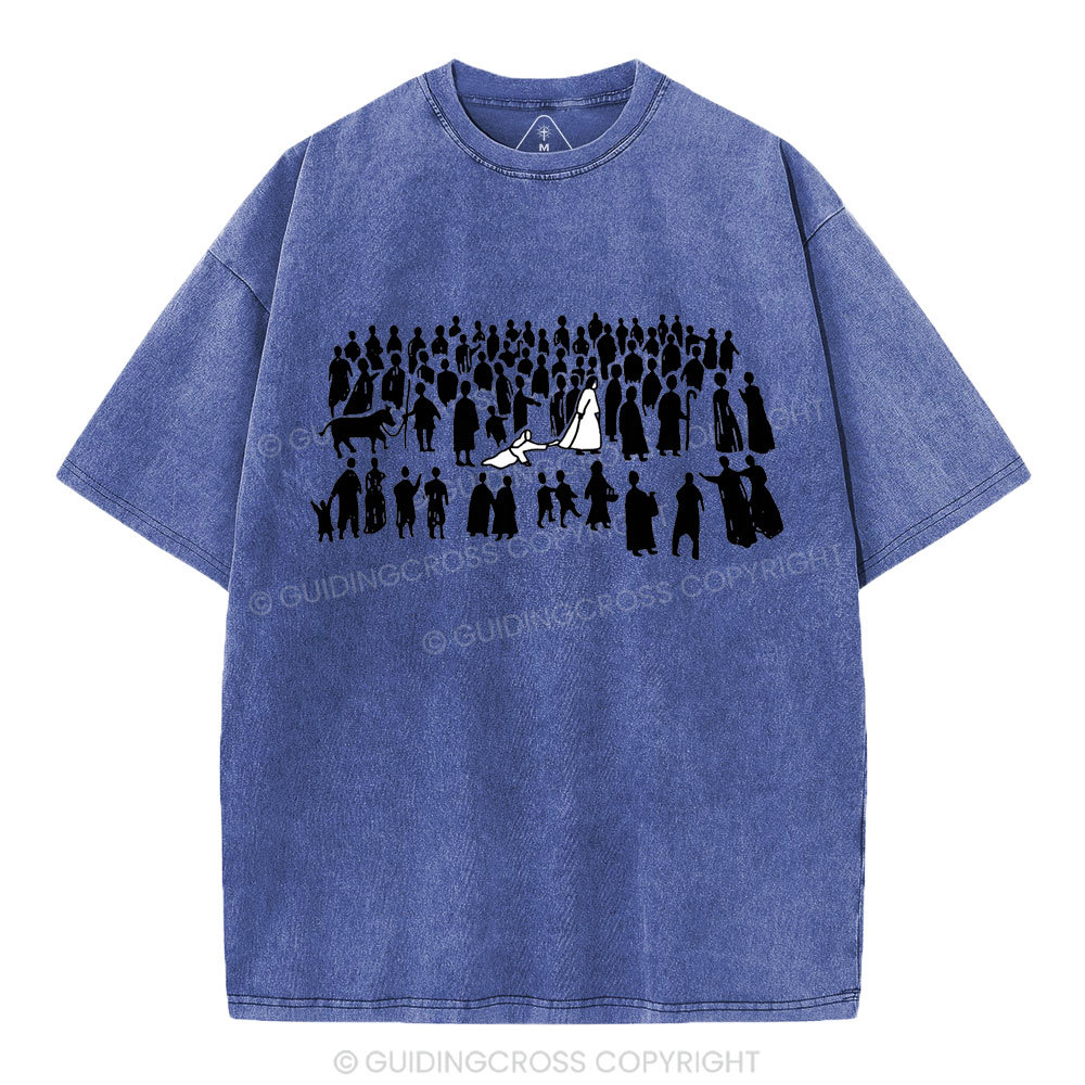 By His Wounds Chirstian Washed T-Shirt