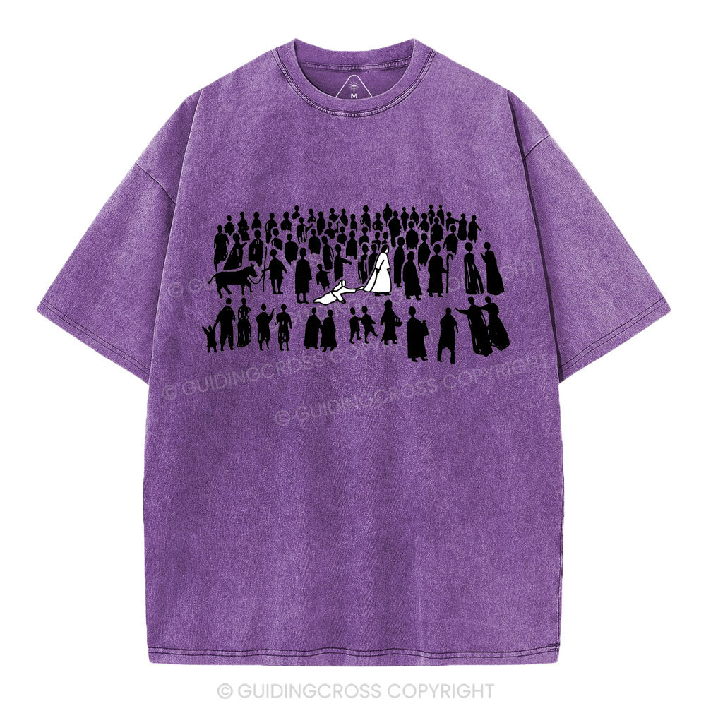 By His Wounds Chirstian Washed T-Shirt