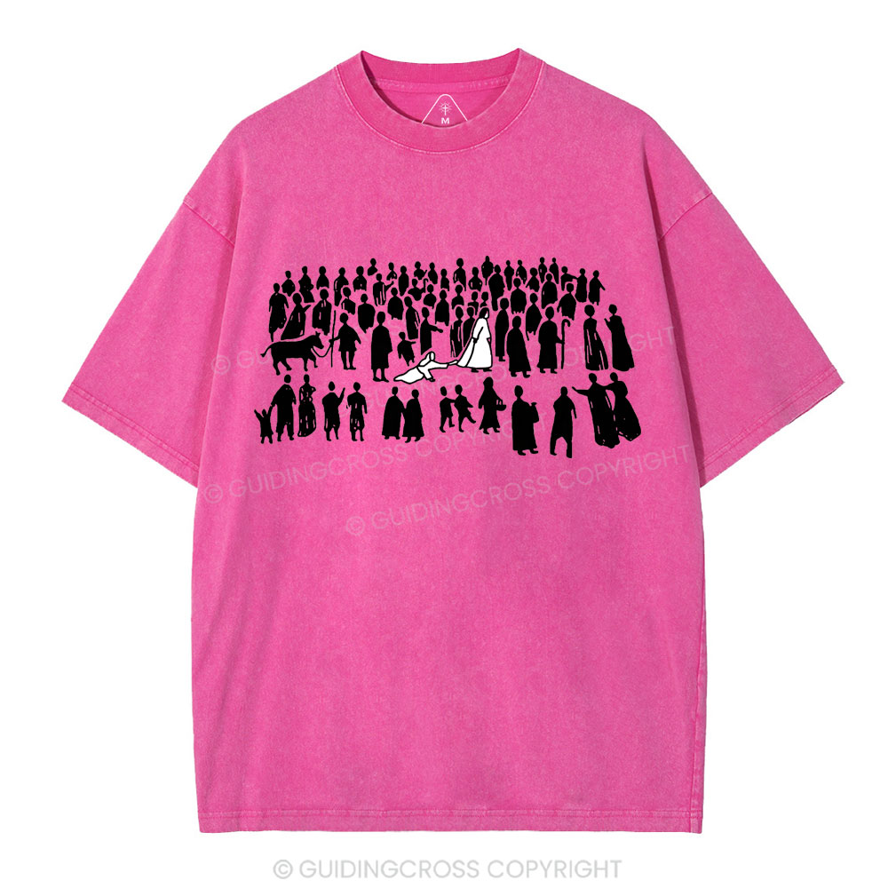 By His Wounds Chirstian Washed T-Shirt
