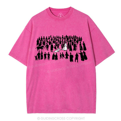 By His Wounds Chirstian Washed T-Shirt