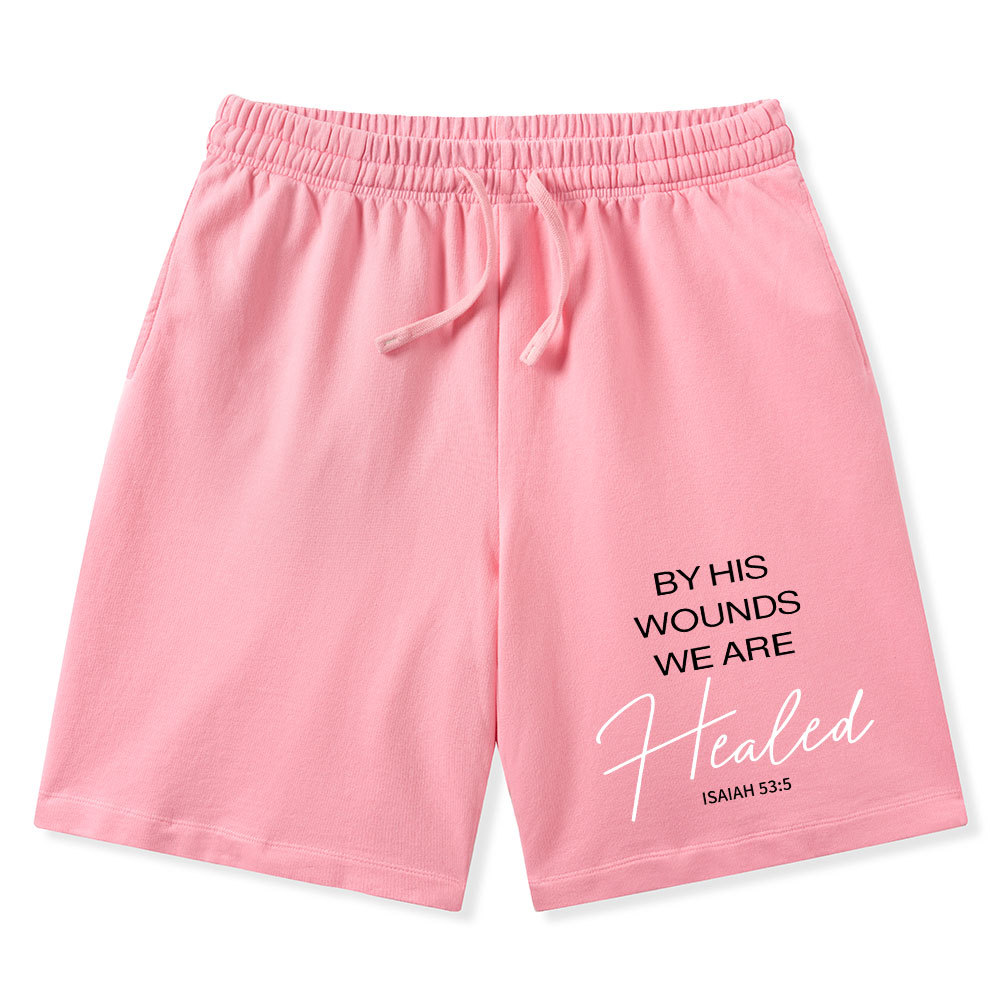 By His Wounds Christian Washed Shorts