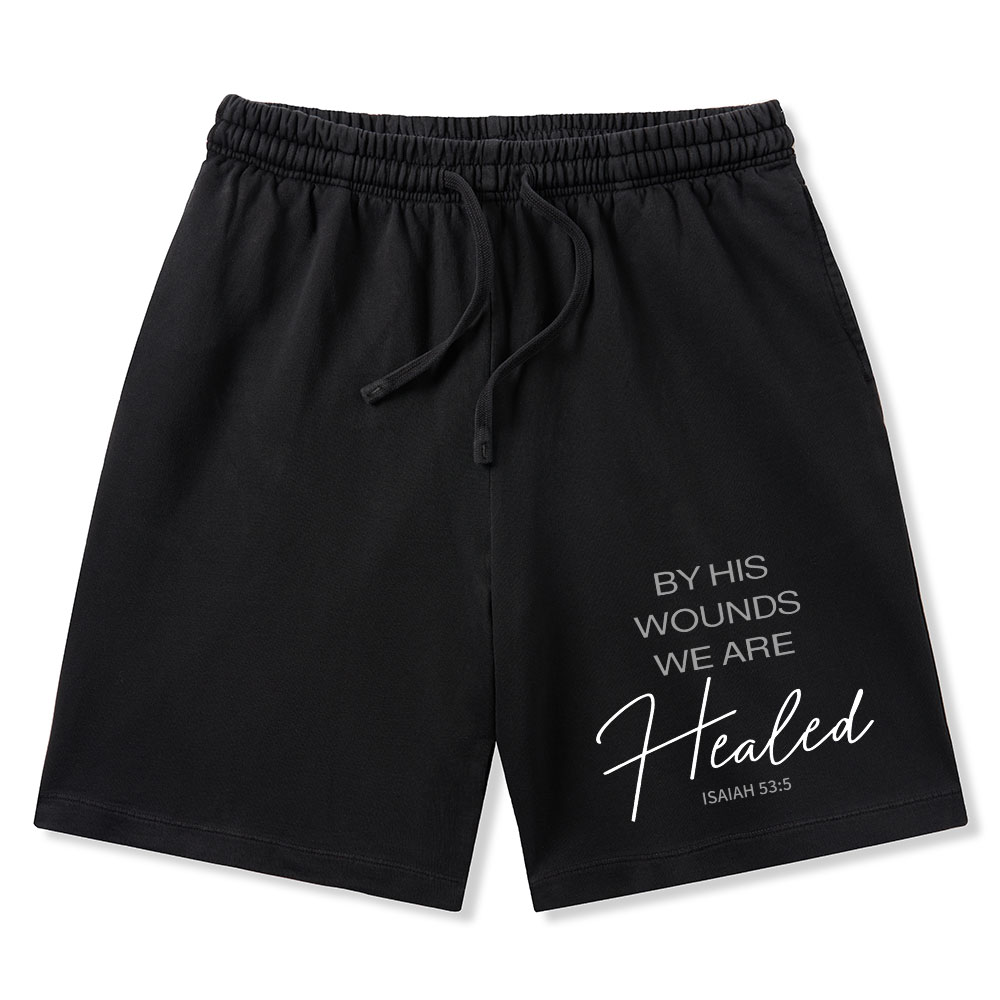 By His Wounds Christian Washed Shorts