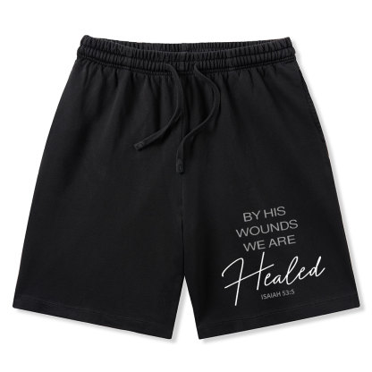 By His Wounds Christian Washed Shorts