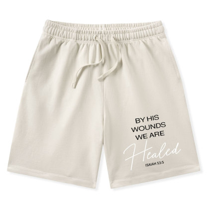 By His Wounds Christian Washed Shorts