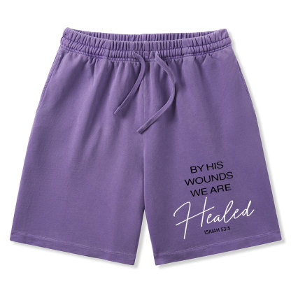 By His Wounds Christian Washed Shorts