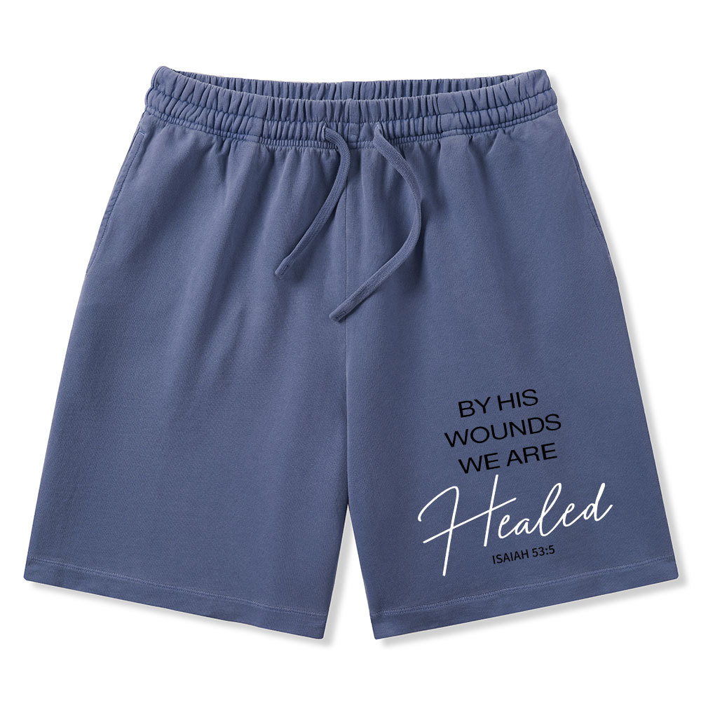 By His Wounds Christian Washed Shorts
