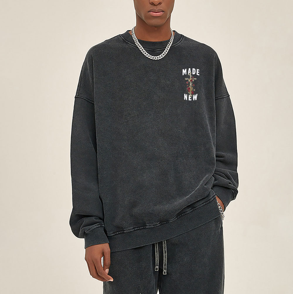 By His Wounds We Are Healed Christian Washed Sweatshirt