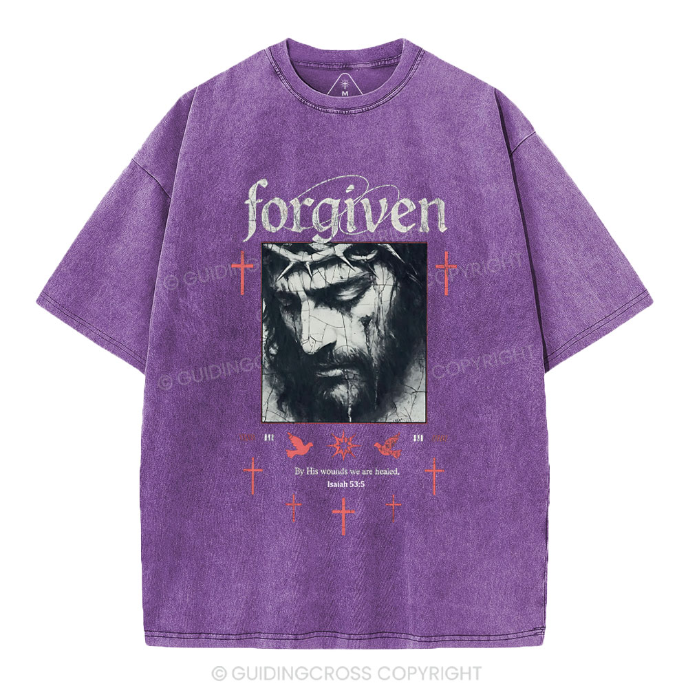 By His Wounds We Are Healed Christian Washed T-Shirt