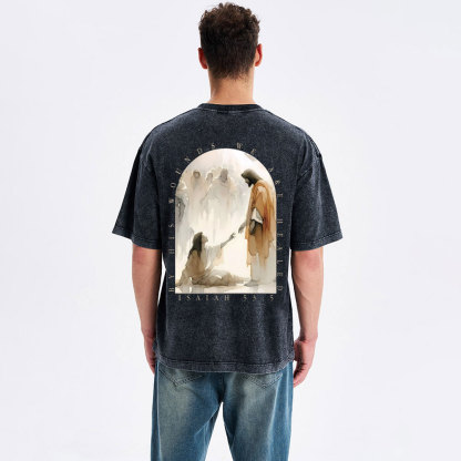 By His Wounds We Are Healed Christian Washed T-Shirt
