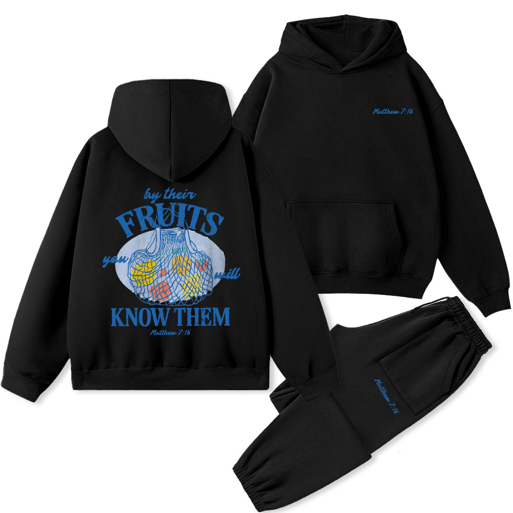 By Their Fruits You Will Know Them Christian Premium Fleece Hoodie Set