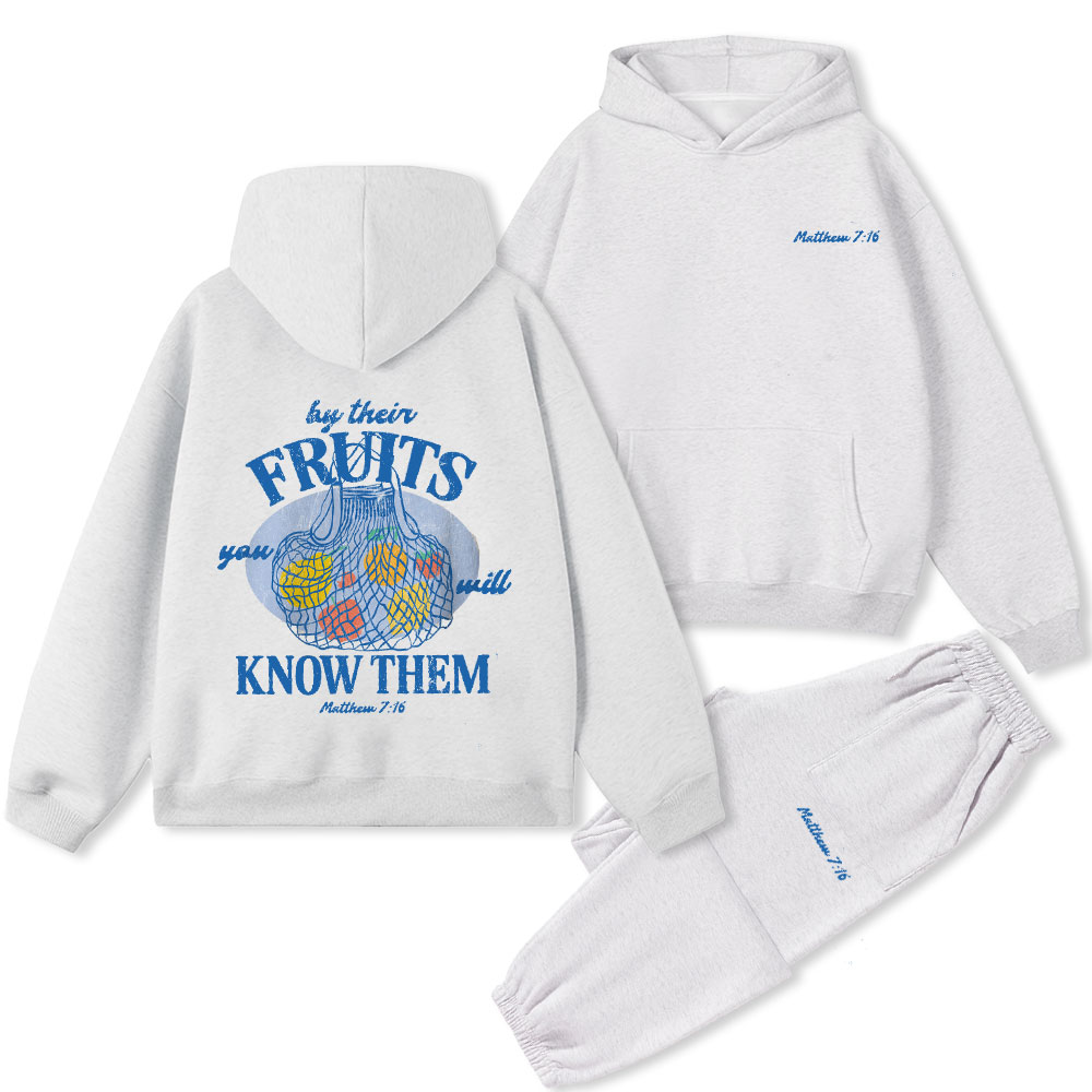 By Their Fruits You Will Know Them Christian Premium Fleece Hoodie Set