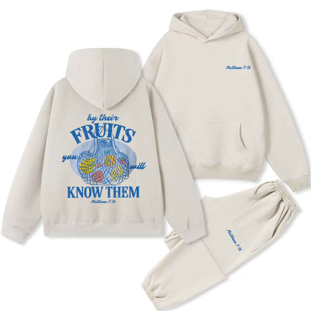 By Their Fruits You Will Know Them Christian Premium Fleece Hoodie Set