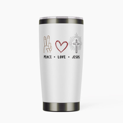 Personalized Peace Love Jesus  Christian 20OZ Tumbler