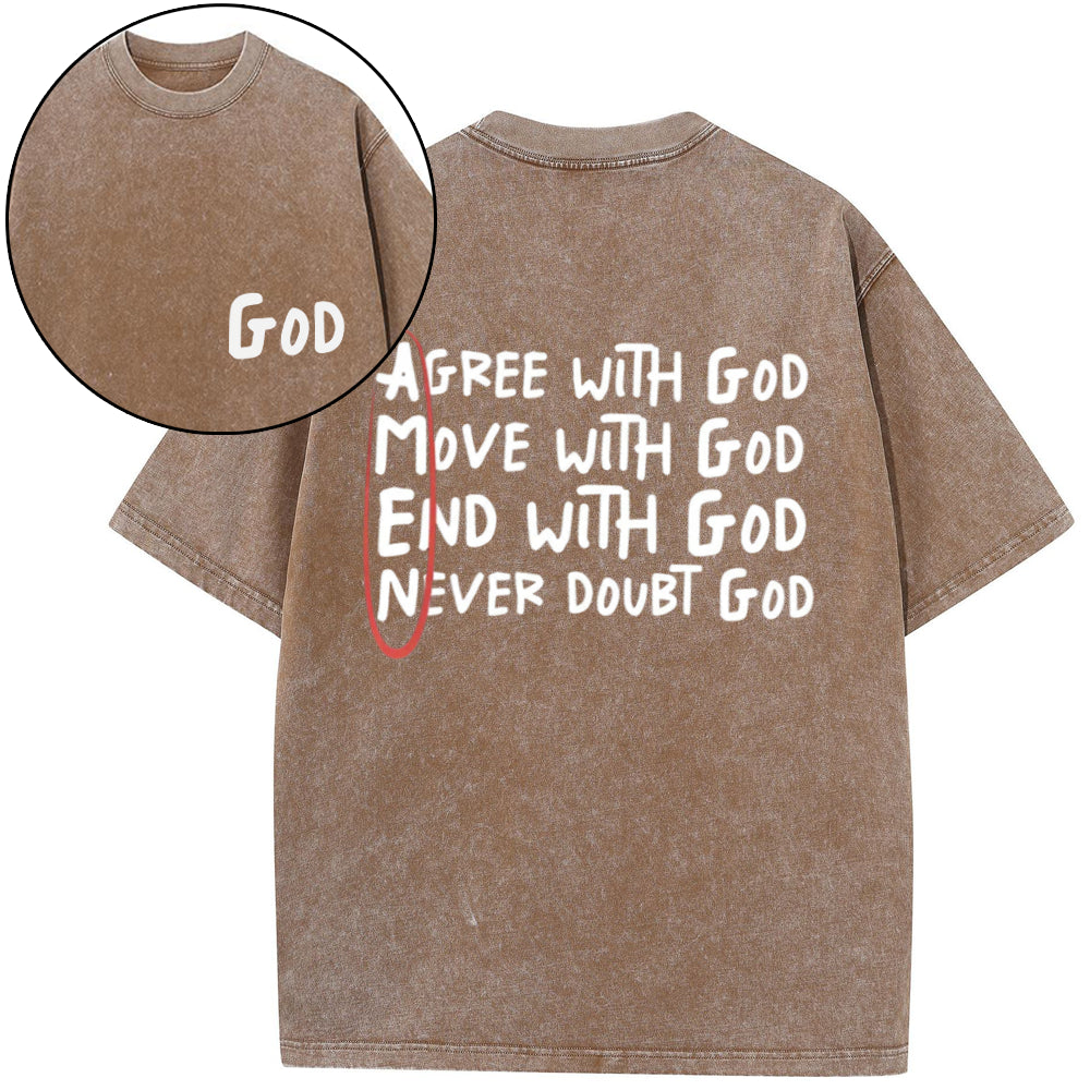 Amen Agree With God Christian Washed T-Shirt