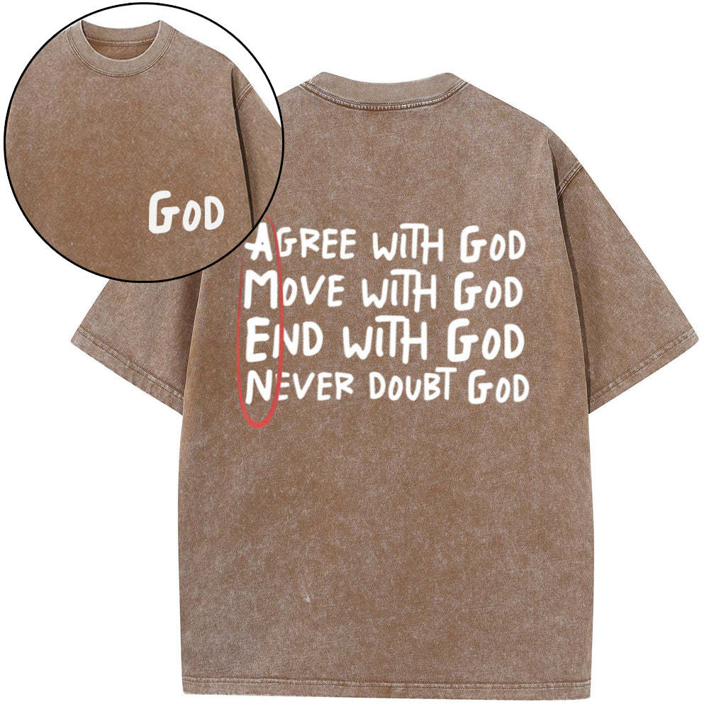 Amen Agree With God Christian Washed T-Shirt