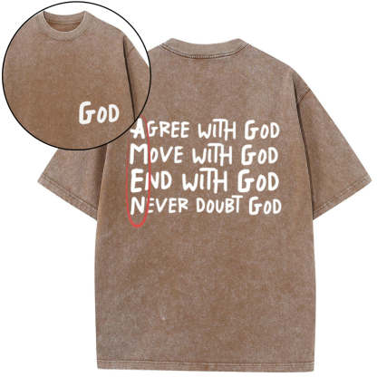 Amen Agree With God Christian Washed T-Shirt