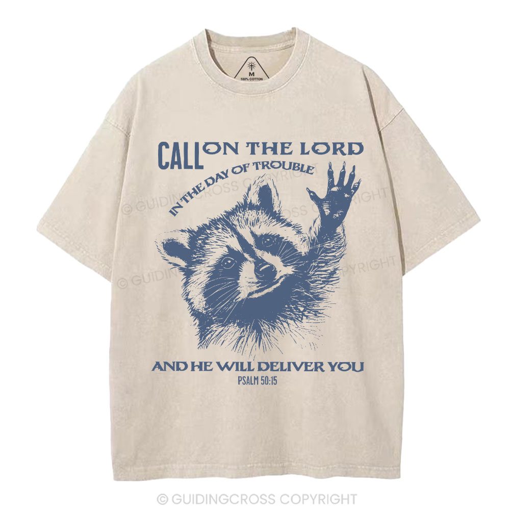 Call On The Lord Christian Washed T-Shirt