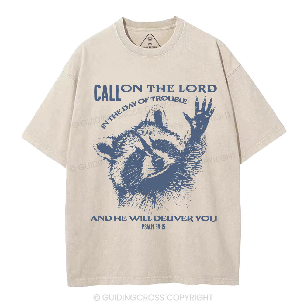 Call On The Lord Christian Washed T-Shirt