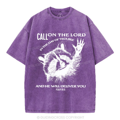 Call On The Lord Christian Washed T-Shirt