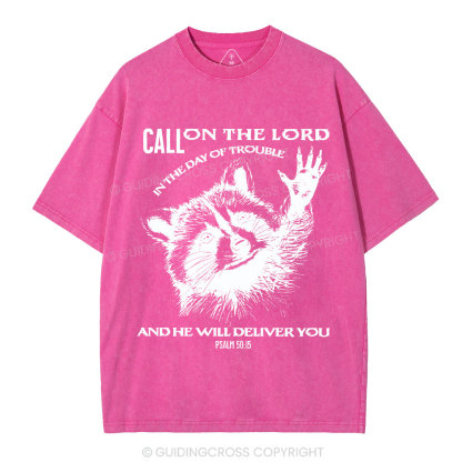 Call On The Lord Christian Washed T-Shirt