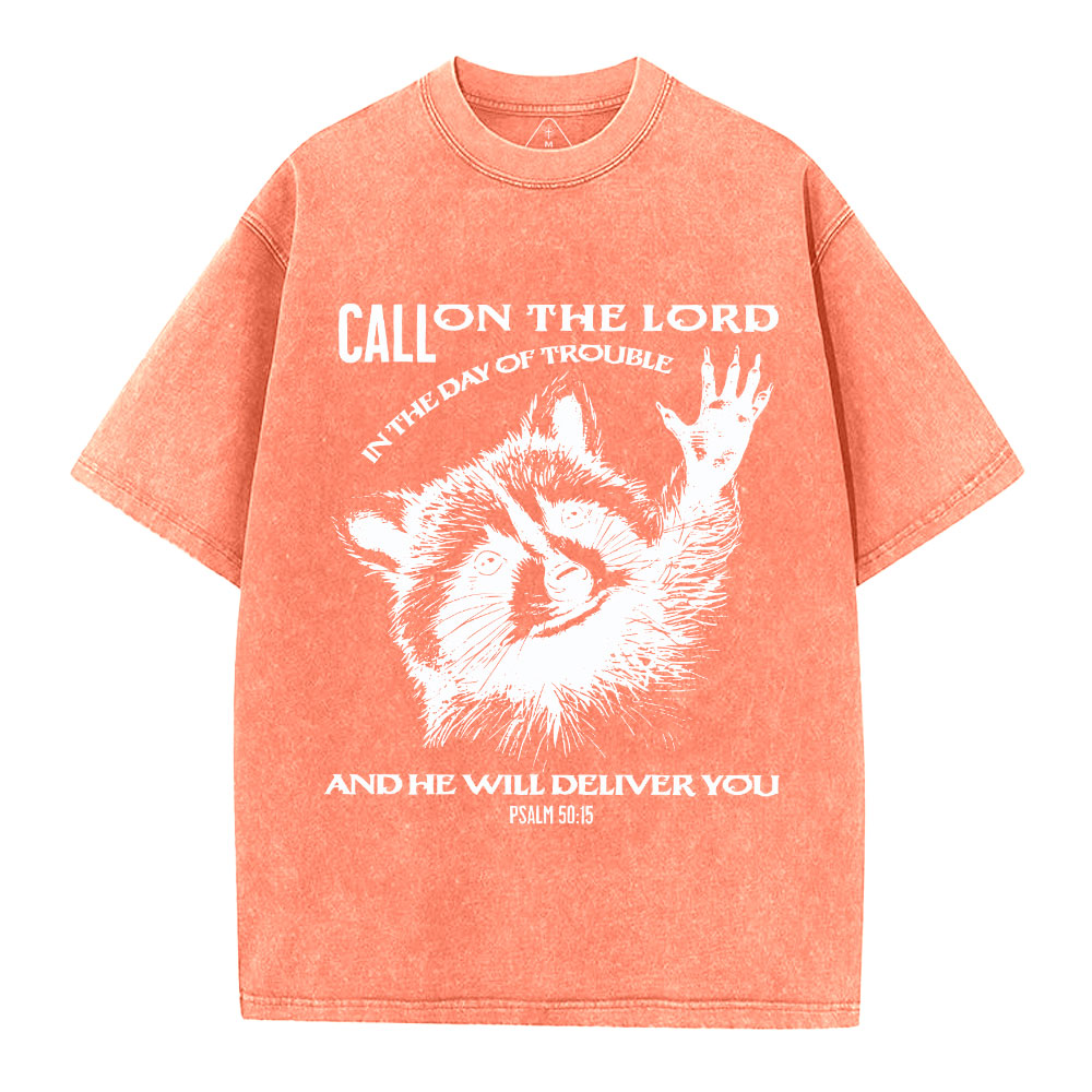 Call On The Lord Christian Washed T-Shirt