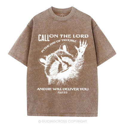 Call On The Lord Christian Washed T-Shirt
