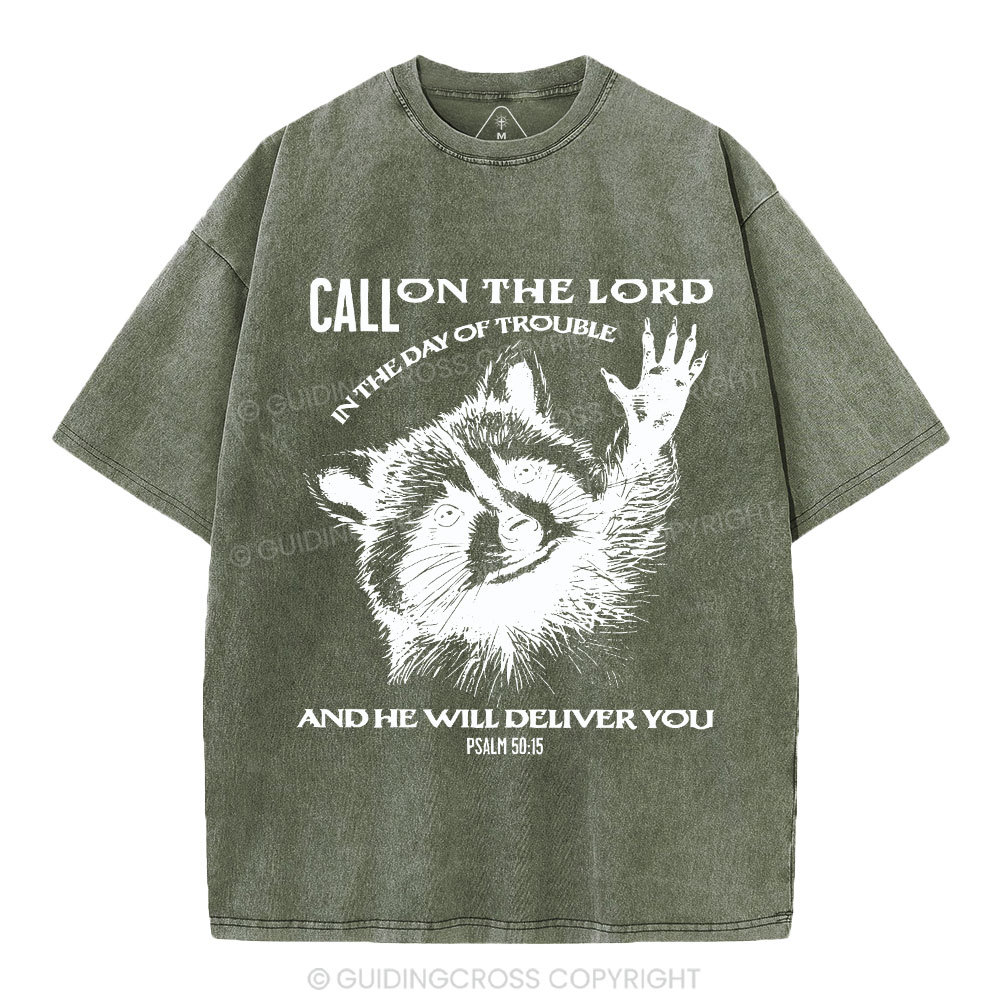 Call On The Lord Christian Washed T-Shirt